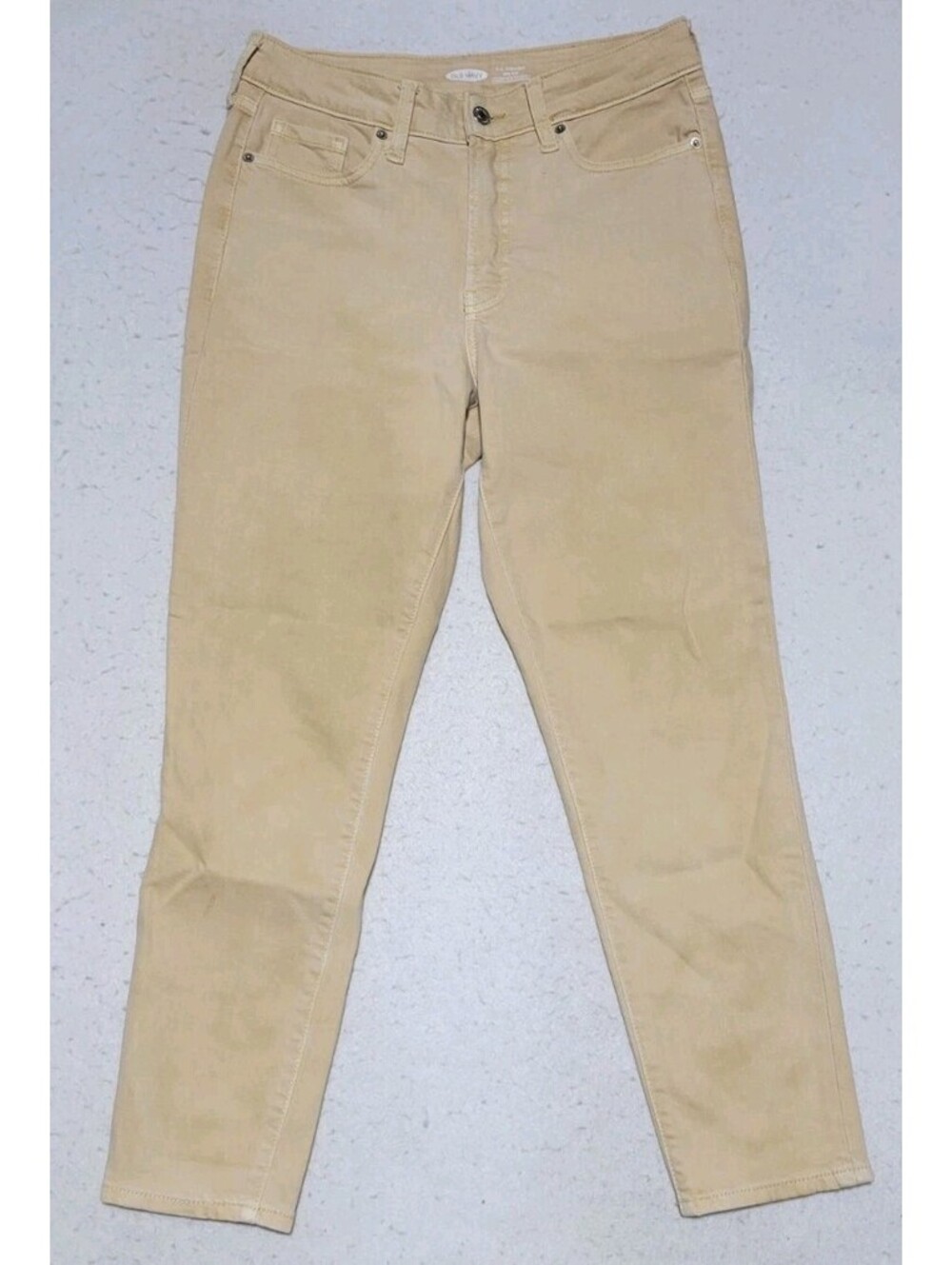 Old Navy O.G. Straight High Rise Womens Size 6 Beige Cream Stretch Denim